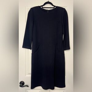 St. John Classic Black Knit Sheath Dress Size 14 | Timeless Workwear